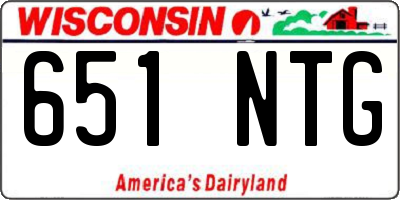 WI license plate 651NTG