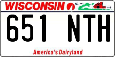WI license plate 651NTH