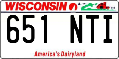 WI license plate 651NTI