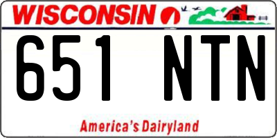 WI license plate 651NTN