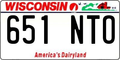 WI license plate 651NTO