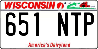 WI license plate 651NTP