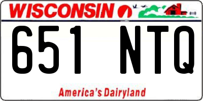 WI license plate 651NTQ