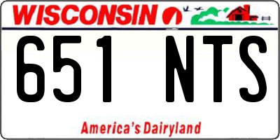 WI license plate 651NTS