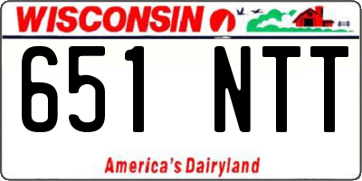WI license plate 651NTT