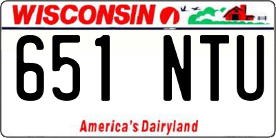 WI license plate 651NTU