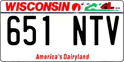WI license plate 651NTV