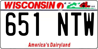 WI license plate 651NTW
