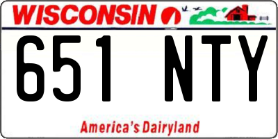 WI license plate 651NTY
