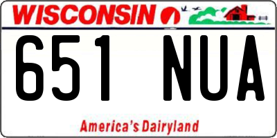 WI license plate 651NUA