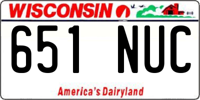 WI license plate 651NUC