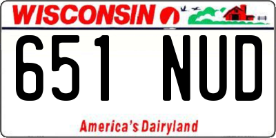 WI license plate 651NUD