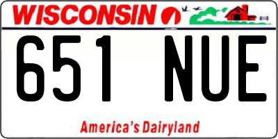 WI license plate 651NUE