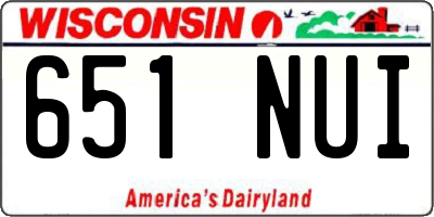 WI license plate 651NUI