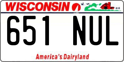 WI license plate 651NUL