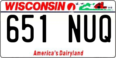 WI license plate 651NUQ