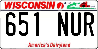 WI license plate 651NUR