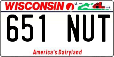 WI license plate 651NUT
