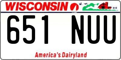 WI license plate 651NUU