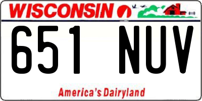 WI license plate 651NUV