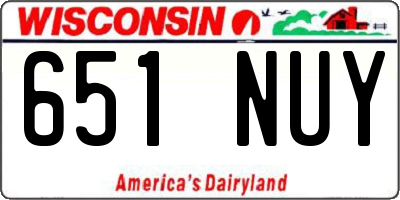 WI license plate 651NUY