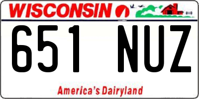 WI license plate 651NUZ
