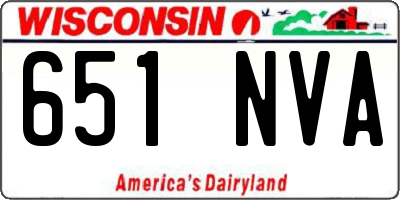 WI license plate 651NVA