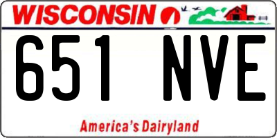 WI license plate 651NVE