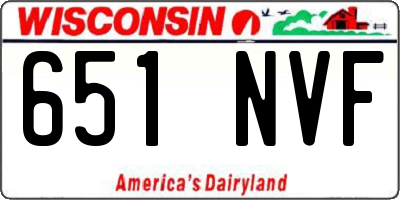 WI license plate 651NVF