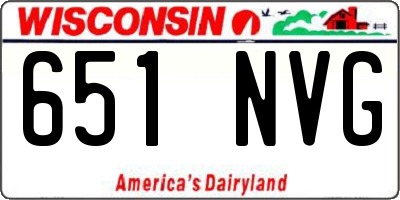 WI license plate 651NVG