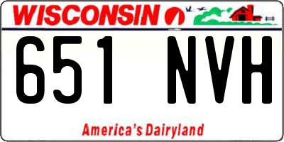 WI license plate 651NVH
