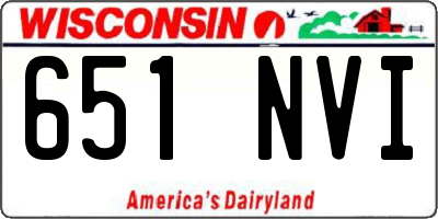 WI license plate 651NVI