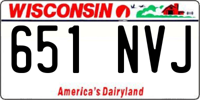 WI license plate 651NVJ