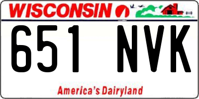 WI license plate 651NVK