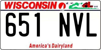 WI license plate 651NVL