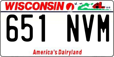 WI license plate 651NVM