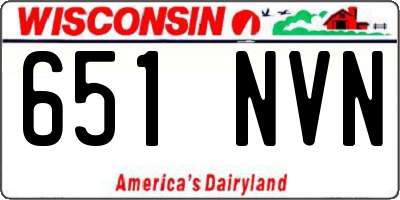 WI license plate 651NVN