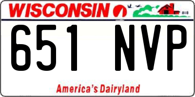 WI license plate 651NVP