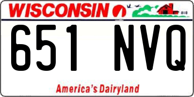 WI license plate 651NVQ