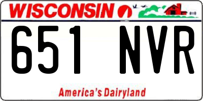 WI license plate 651NVR