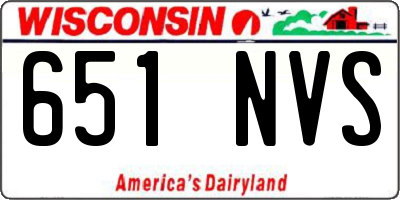 WI license plate 651NVS