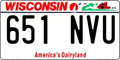 WI license plate 651NVU