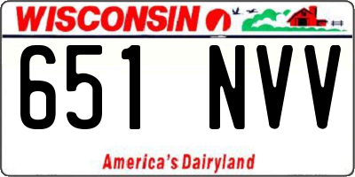WI license plate 651NVV