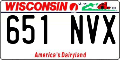 WI license plate 651NVX