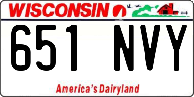 WI license plate 651NVY
