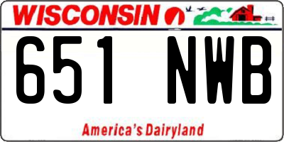 WI license plate 651NWB