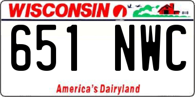 WI license plate 651NWC