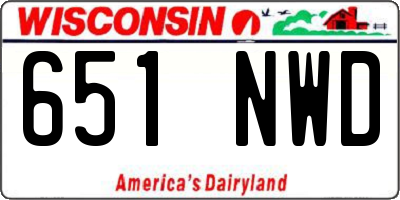 WI license plate 651NWD