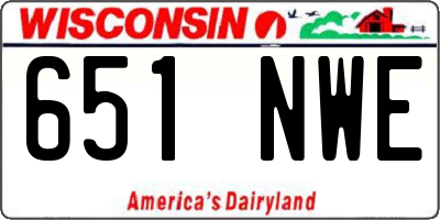 WI license plate 651NWE