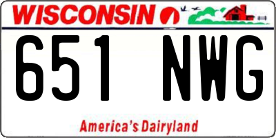 WI license plate 651NWG